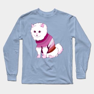 Lesbian Flag Cat Long Sleeve T-Shirt